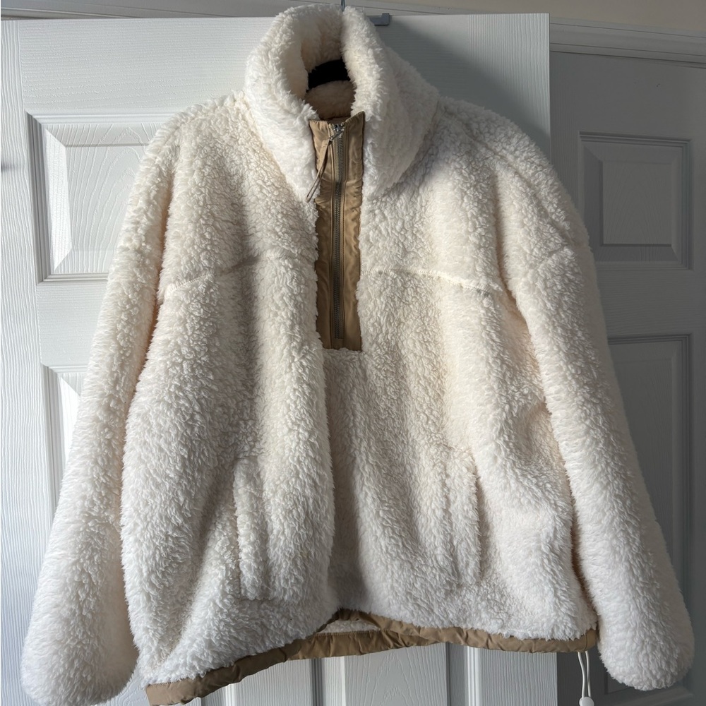 Abercrombie & Fitch Cozy White Sherpa Pullover Jacket XL